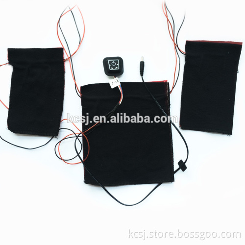 battery powered temperature controlled heating pad for wearable heated shoes jacket vest hat